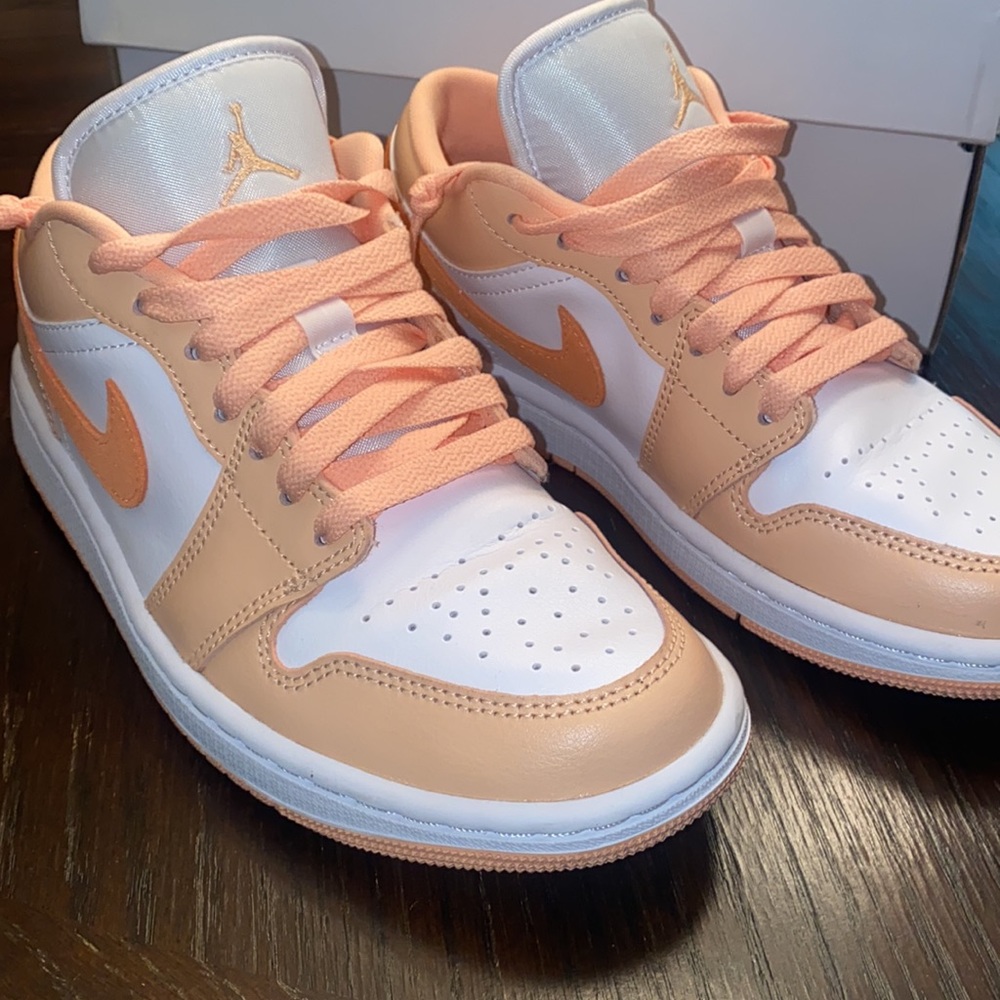 Jordan Women's Athletic Shoes - Orange and White - Picture 2 of 5
